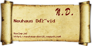 Neuhaus Dávid névjegykártya