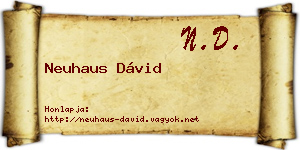 Neuhaus Dávid névjegykártya